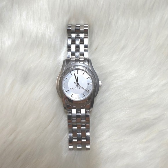 Gucci Authentic Stainless Steel White Dial Women's Watch 5500L Swiss Made